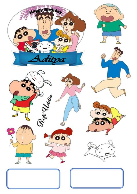 Shinchan Stickers Printable, Shinchan Characters, Shinchan Stickers, Diy Cake Topper Birthday, Small Birthday Cakes, Galaxy Cake, Sinchan Cartoon, Android Phone Wallpaper, Free Planner Stickers