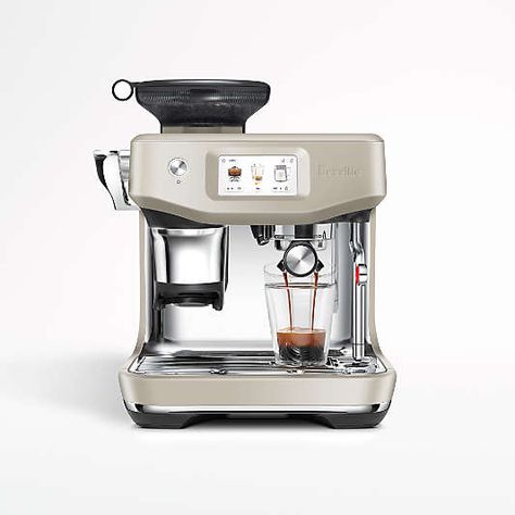 New & Exclusive: Breville in Almond Nougat | Crate & Barrel Breville Barista Touch, Breville Espresso, Coffee Delivery, Home Espresso Machine, Barista Fashion, Automatic Espresso Machine, Coffee Subscription, Espresso Drinks, Black Truffle