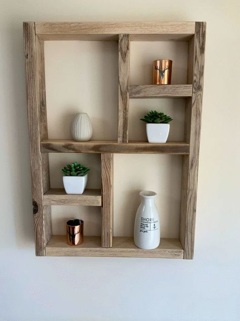 Handmade Reclaimed Rustic Display Shelves Unit | Etsy Driftwood Shelves, Homemade Shelves, Hygge Kitchen, Vancouver Beach, Bathroom Upstairs, Staircase Remodel, Pallet Shelves, Free Woodworking Plans, Spring Projects