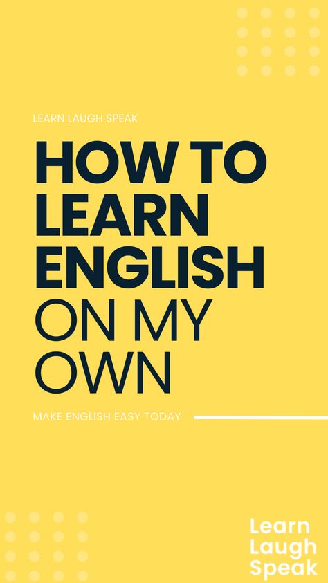 How to Learn English on my own? Are you looking for an effective way to Learn English on your own? Look no further than Learn Laugh Speak’s self-guided English program. Vocabulary For Beginners English, How To Master English Language, English Stories For Adults, Learning How To Learn, How To Learn English, Self Learning, English For Beginners, Better English, To Learn English