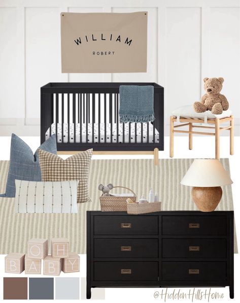 Shop Poppy 4-in-1 Convertible Crib and other curated products on LTK, the easiest way to shop everything from your favorite creators. Black Furniture Nursery Boy, Pottery Barn Boy Nursery, Neutral Nursery Black Crib, Black Dresser Nursery Baby Boy, Baby Boy Nursery Rugs, Boy Nursery With Black Crib, Boy Nursery Dark Furniture, All American Boy Nursery, Masculine Nursery Baby Boy