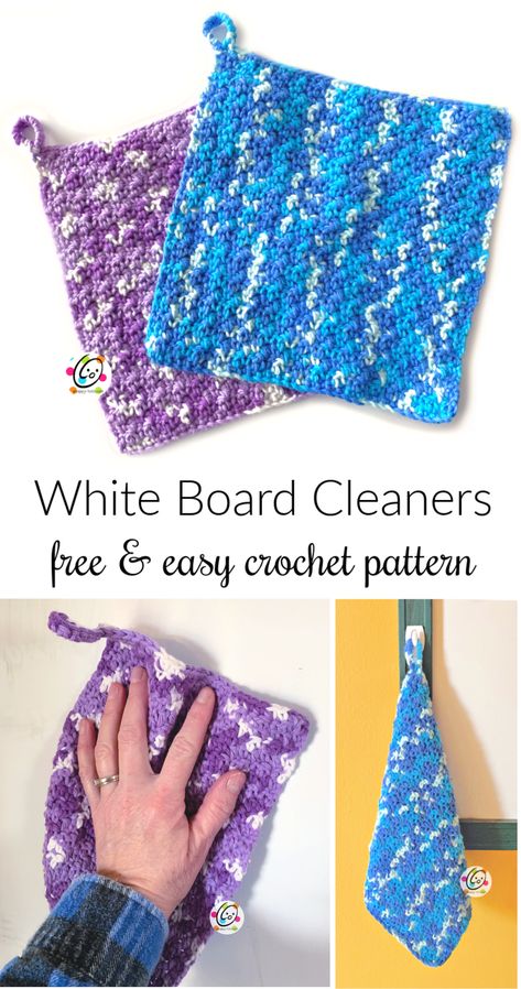 White Board Cleaner, Household Crochet, Face Scrubbies, Crochet Unique, Dishcloth Crochet Pattern, Easy Crochet Patterns Free, Mini Crochet, Calendar Ideas, Wash Cloths