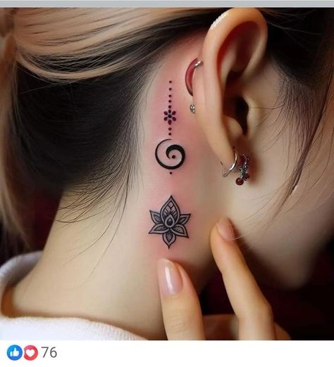 Girly Hand Tattoos, Timeless Tattoo, Neck Tattoos Women, Tattoos For Women Flowers, Pretty Tattoos For Women, Tatuaje A Color, Shoulder Tattoos For Women, Subtle Tattoos, The Ear