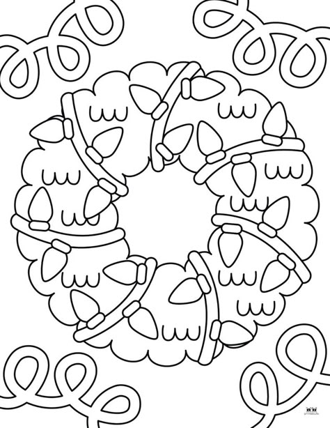 Holiday Coloring Pages For Adults, Wheel Of The Year Coloring Page, Cute Holiday Coloring Pages, Christmas Kids Coloring Pages, Christmas Tree Coloring Sheet, Christmas Wreath Coloring Pages, December Colouring Pages, Preschool Christmas Coloring Pages, Simple Christmas Coloring Pages Free Printable