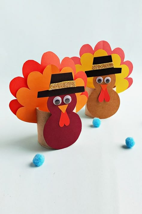 Toilet Paper Roll Thanksgiving Turkey Toilet Paper Roll Turkey, Paper Turkeys, Paper Turkey, Preschool Thanksgiving, Fun Thanksgiving Crafts, Thanksgiving Crafts Preschool, Thanksgiving Turkey Craft, Easy Thanksgiving Crafts, November Crafts