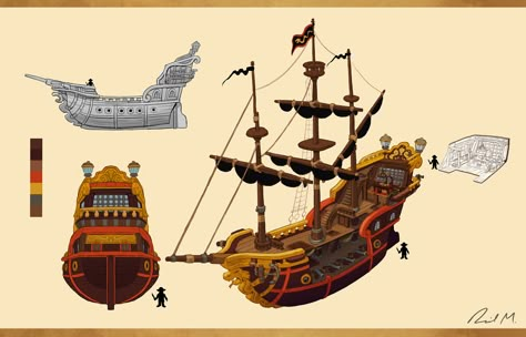 Pirate Village, Ship Ideas, Pirate Queen, Sea Of Thieves, Pirate Ships, Building Concept, One Piece Art, Dungeons And Dragons Homebrew, Cool Vehicles