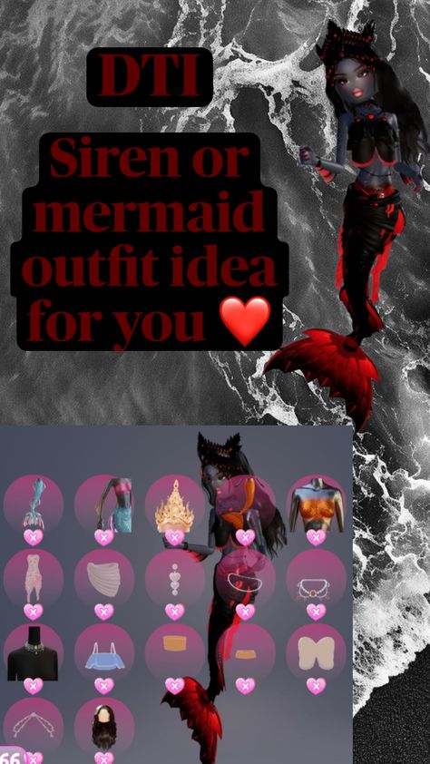 Mermaid or siren DTI outfit idea ❤️ Mermaid Siren, Mermaid Outfit, Outfit Idea, Dress To Impress, Mermaid