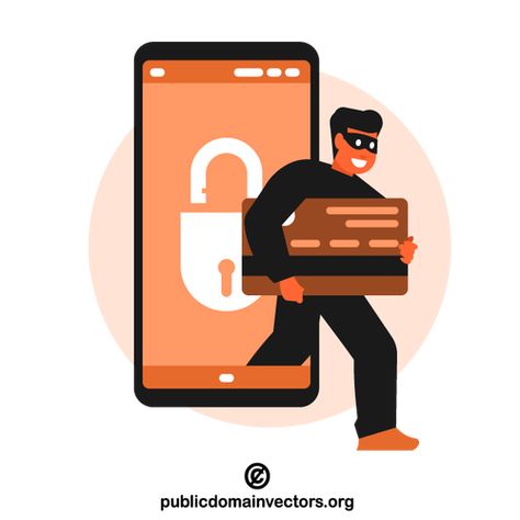 PublicDomainVectors.org-Hacker stealing money Stealing Money, Free Clipart, Public Domain, Technology, Money