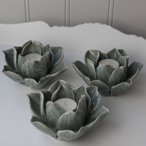 Lotus Flower Tea Light Holder, Blue Lotus Flower Tea, Clay Tea Light Holder, Ceramic Tea Light Holders, Lotus Flower Tea, Got Wedding, Blue Lotus Flower, Kids Clay, Blue Lotus