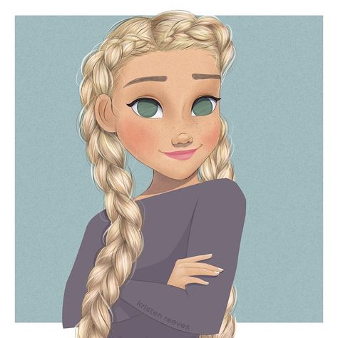 Rapunzel rockin' some Dutch braid pigtails. Characters With Braids, Dutch Braid Pigtails, Pigtails Drawing, Hairstyle Cartoon, Braid Pigtails, Dutch Pigtail Braids, Princess Braid, French Braid Pigtails, Braided Pigtails