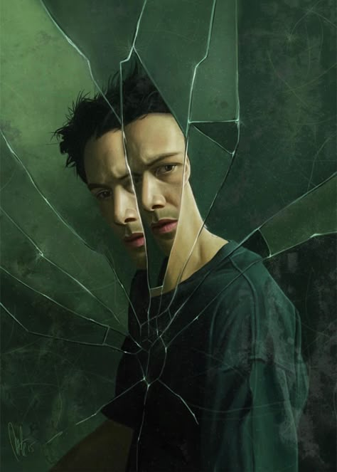 Matrix Aesthetic, Neo Matrix, Matrix Movie, The Matrix Movie, Hyrule Castle, Movie Poster Art, Broken Glass, The Matrix, 인물 사진