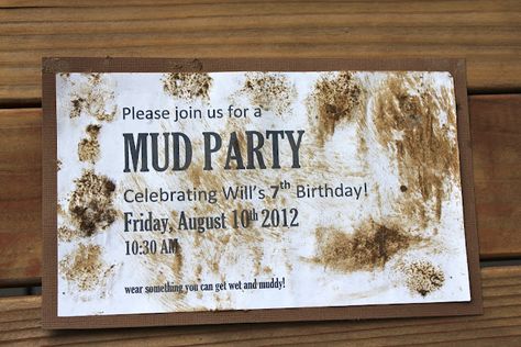 Love this idea!!....but then again everyday in my kids life would involve mud! Mud Party Ideas, Nature Party, 8 Birthday, Monster Birthday Parties, Tough Mudder, Monster Truck Birthday, Trucks Birthday Party, Short People, Monster Birthday