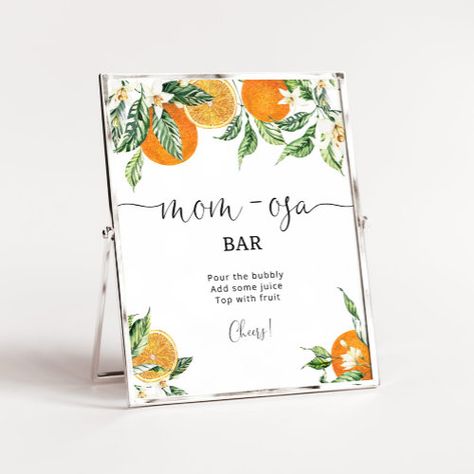 $11.25 | Little cutie baby shower Mom-osa bar sign #sign, watercolor, mom-osa bar, momosa bar, summer, little cutie, is on the way, oranges, greenery, baby shower Little Cutie Baby Shower Theme, Cutie Baby Shower Theme, Mom Osa Bar Sign, Mom-osa Bar Sign, Cutie Is On The Way, Mom-osa Bar, Pregnant Baby, Baby Shower Templates, Baby Shower Supplies