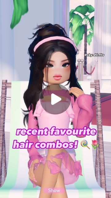 dti outfit ideas on Instagram: "hope you like these cute hair combos! follow for more dress to impress outfit hacks and ideas! 💗 . . . . . . . . [roblox, dress to impress, outfit ideas] . . . . . . . . . . . . #roblox #robloxdresstoimpress #robloxedits #dresstoimpress #dtiroblox #dtioutfits #dtioutfitideas #outfitideas #haircombo #summer #summerupdate #dtisummerupdate #fyp #fypシ #exp #explore #explorepage #viral #trend #trendingreels #trending" Dress To Impress Outfit Hacks, Dti Outfit Hacks, Outfit Hacks, Roblox Dress, Dti Hacks, Cute Hair, Viral Trend, Spring Break, Follow For More