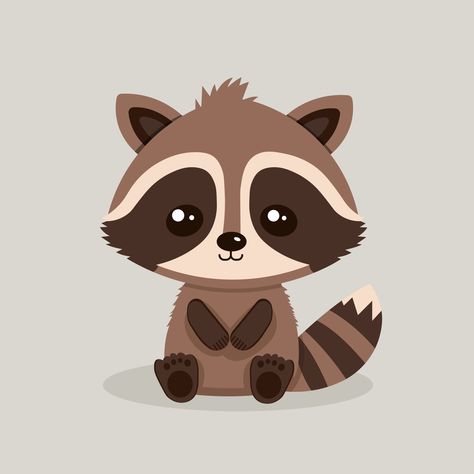 Cute Raccoon Painting Easy, Cute Raccoon Cartoon, Cute Raccoon Drawing Simple, Cartoon Raccoon Drawing, Cute Racoon Drawings, Cute Raccoon Art, Raccoon Drawing Cute, Raccoon Drawing Simple, Racoon Doodle