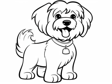 illustration of Fun havanese picture to color Bichon Havanese, Picture To Color, Havanese Puppy, Puppy Coloring Pages, Havanese Puppies, Dog Steps, Havanese Dogs, Domestic Animals, Cute Happy