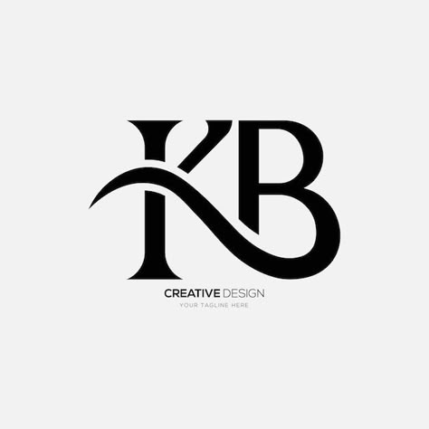 Letter kb or bk classic art unique shape... | Premium Vector #Freepik #vector #logo-elements #logo-design #company-logo #brand-logo Kb Letter Design, Bk Logo Design Letter, Bk Monogram, Kb Logo, Bk Logo, Modern Monogram Logo, Two Letter Logo, Dk Logo, Matching Tattoos For Siblings