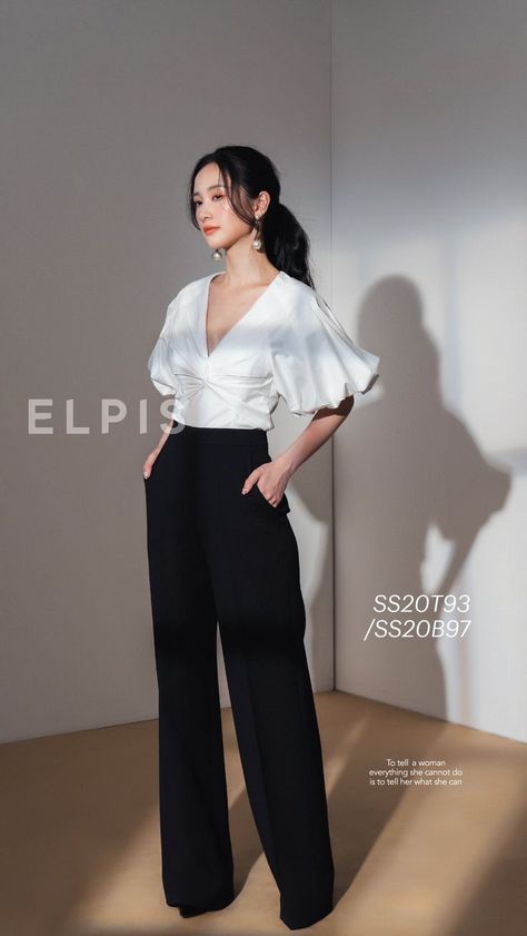 Casual Filipiniana Outfit, Formal Black And White Outfits Classy, Formal Looks For Women Classy, Business Formal Outfits For Women Classy, Office Ootd Work Outfits, Business Corporate Outfits, Formal Outfits For Women Classy, Korean Classy Outfits, Womens Formal Wear