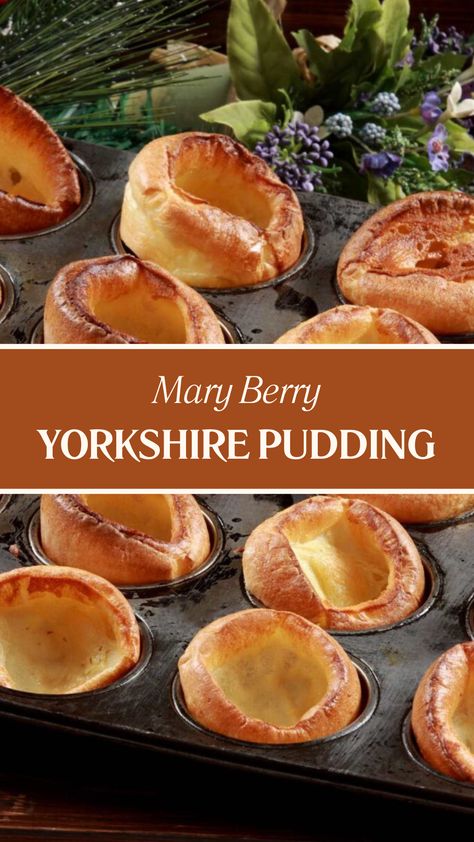 Mary Berry Yorkshire Pudding Recipe Dairy Free Yorkshire Pudding, Small Batch Yorkshire Pudding, Mary Berry Yorkshire Pudding Recipe, Blood Pudding Recipe, Stuffed Yorkshire Pudding Roast Beef, Great British Baking Show Recipe, Yorkshire Pudding Recipe Easy, Best Yorkshire Pudding Recipe, Apricot Cobbler Recipes