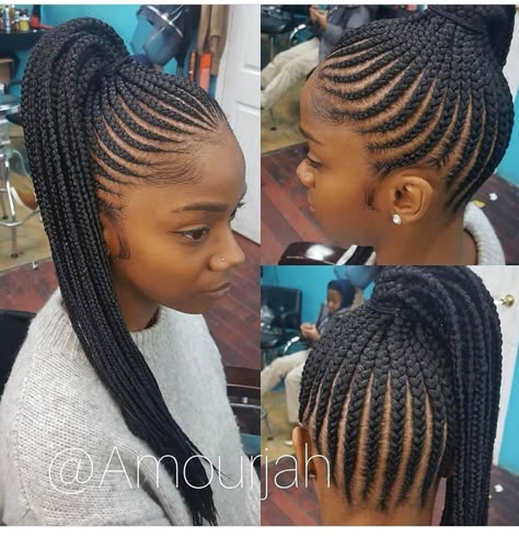 Braided Ponytail Hairstyles, Pelo Afro, Beautiful Braids, Girls Braids, Braids For Kids, Cornrows Braids, Cornrow, Cornrow Hairstyles, African Braids Hairstyles