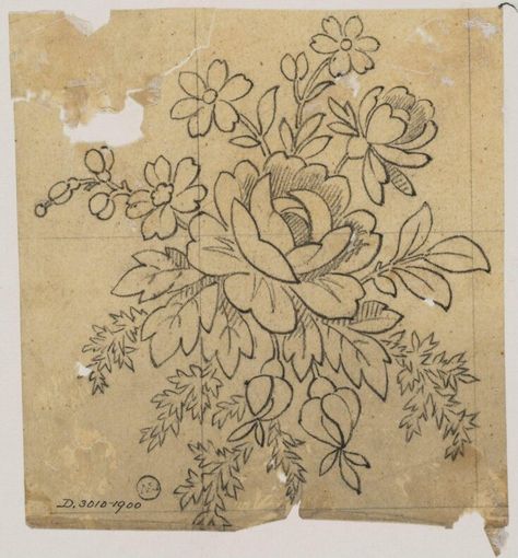 Textile Design | J. D. Cornuaud | V&A Explore The Collections Vintage Motifs Design, Floral Textile Design, Flower Motifs Design Floral, Floral Motif Design Embroidery, Flower Motif Design Embroidery, Floral Khakha, Banarasi Motifs, Rococo Embroidery Pattern, Pink Art Silk With Floral Embroidery