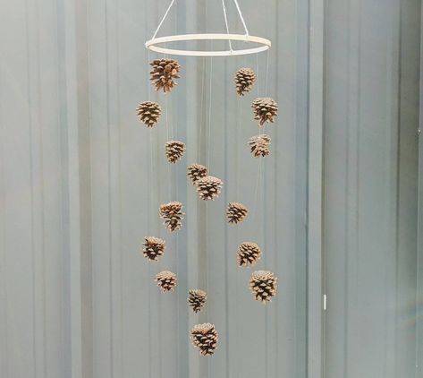 Woodland Baby Mobile Pine Cone Nursery Mobile Rustic | Etsy Handmade Crib, Diy Woodland, Earthy Decor, Earthy Home Decor, Handmade Baby Shower Gift, Diy Pinecone, Woodland Nursery Theme, Rustic Nursery