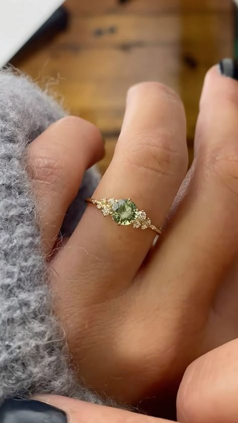 #jewellery Bridgerton Wedding Ring, Queer Engagement Rings, Melanie Casey Engagement Ring, Green Promise Ring, Ethereal Engagement Ring, Snowdrift Ring, Green Wedding Rings, Green Engagement Rings, Oxford Dictionary