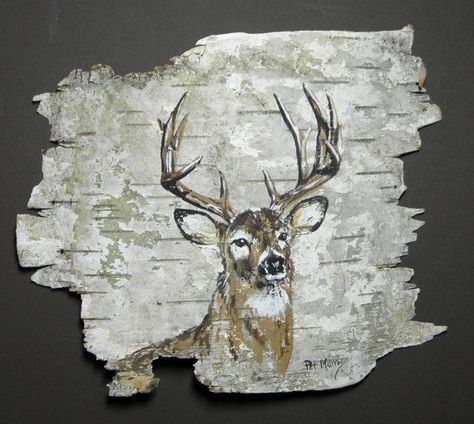 Birch Bark Crafts Diy, Birch Bark Art, Birch Bark Decor, Tree Bark Crafts, Bark Idea, Bark Crafts, Bark Painting, Birch Bark Crafts, Birches Painting