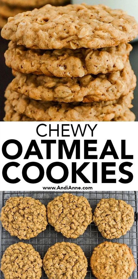 This timeless oatmeal cookie recipe offers a delightful chewiness and endless possibilities for customization. Whether you prefer adding raisins or chocolate chips, these cookies are sure to satisfy your cravings. Soft Oatmeal Cookie Recipe, Best Ever Oatmeal Cookies, Oatmeal Cake Cookies, Oatmeal Cookies No Raisins, The Best Oatmeal Cookies Ever, Recipe Oatmeal Cookies, Salted Oatmeal Cookies, Healthy Chewy Oatmeal Cookies, Buttery Oatmeal Cookies