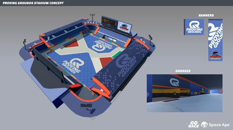 ArtStation - Go Race: Stadiums Spline 3d, Industrial Drawing, Map Game, Game Arena, Lobby Ideas, Map Games, Eco City, Battle Arena, Sci Fi Environment