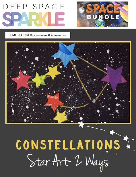 Collage Archives | Page 13 of 17 | The Sparklers Club Painting Constellations, Constellation Drawings, Constellations For Kids, Constellations Art, Constellation Drawing, Creative Art Projects, Steam Ideas, Deep Space Sparkle, Membership Site