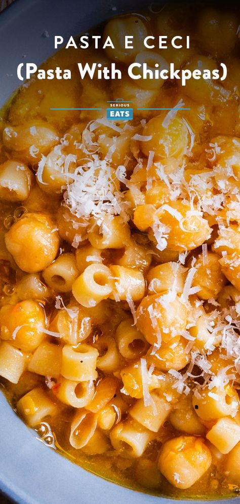 Pasta With Chickpeas, Pantry Cooking, Chickpeas Recipe, Vegetarian Mains, Italian Comfort Food, Chickpea Pasta, Italian Soup, How To Cook Beans, Asian Noodles