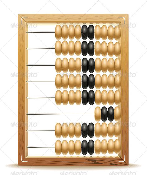 Realistic illustration of old abacus long before the calculator Wooden Abacus, Wooden Work, Construction Business Cards, Realistic Illustration, Set Ideas, 2d Art, Vector Pattern, White Wood, Vector Design