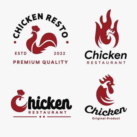 simple minimalist chicken logo vector collection for companies and restaurants Chicken Restaurant Logos, Chicken Restaurant, Chicken Logo, Logo Restaurant, Heart Tree, Logo Banners, Cityscape Photos, Heart With Arrow, Background Banner