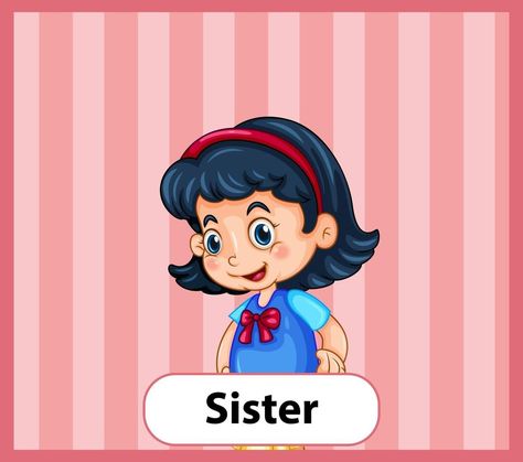 Educational English word card of sister Grade 2 English, Sister Clipart, Alphabet Words, Food Activities, English Word, Word Pictures, Instagram Frame, Grade 2, Infant Activities