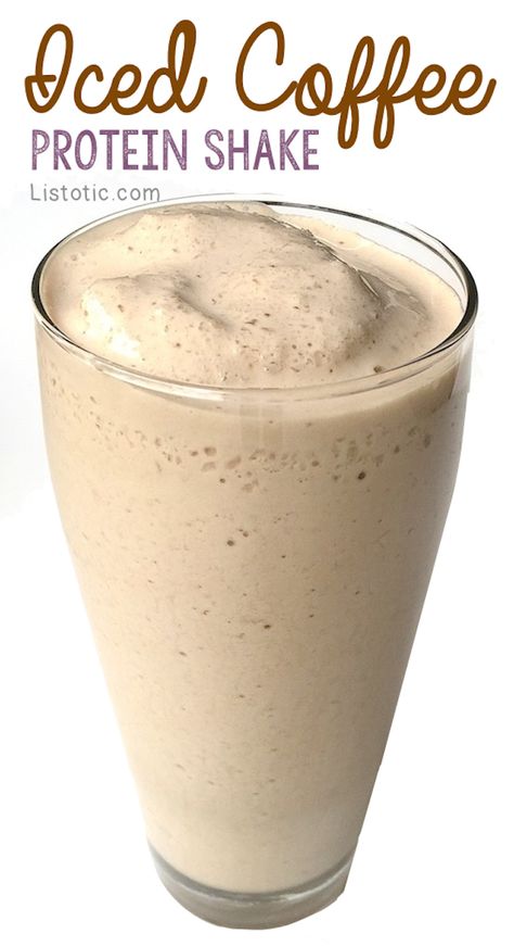 Smoothie Protein, Super Low Calorie, Iced Coffee Protein Shake Recipe, Iced Coffee Protein Shake, Coffee Protein Shake, Lunch Smoothie, Resep Smoothie, Protein Smoothies, Healthy Shakes