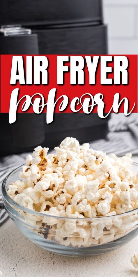 air fryer popcorn Air Popped Popcorn Recipe, Air Fryer Popcorn, Healthy Popcorn, Easy Meals For Two, Homemade Popcorn, Air Popped Popcorn, Popcorn Recipe, Popcorn Recipes, Quick Easy Snacks