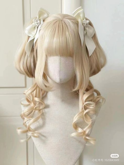 Cutecore Hairstyles, Angelic Hair, Oc Hair, Kawaii Wigs, Cosplay Hair, Kawaii Hairstyles, Pretty Hair Color, Beautiful Princess, Anime Hair