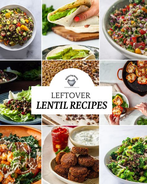 What to do with leftover lentils (16+ ideas) - Balancing Bowls Things To Meal Prep, Leftover Lentils, Crispy Lentils, Pickled Daikon Radish, Roasted Lentils, Pickled Daikon, Lentil Hummus, Tacos Easy, Lentil Tacos