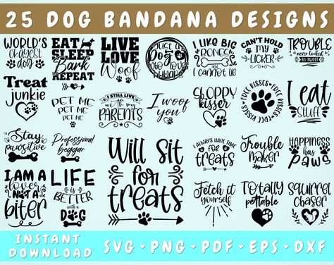 Dog Bandana Sayings, Dog Bandana Svg, Dog Phrases, Bandana Designs, Bandana Svg, Dog Bandana Pattern, Stay Pawsitive, Sleep Love, Short Dog