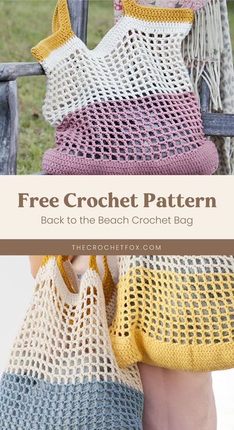 Crochet Grocery Bag, Grocery Bag Pattern, Beach Bag Pattern, Tote Crochet, Crochet Tote Pattern, Tote Bag Pattern Free, Crochet Boho Bag, Crochet Beach Bags, Crochet Market