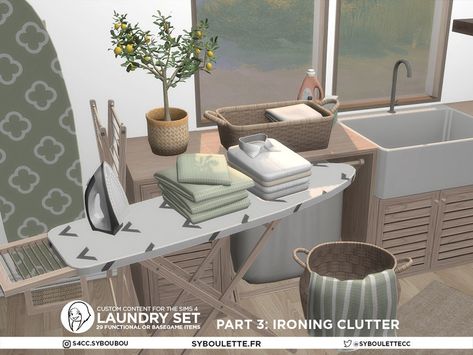 Sims 4 Syboulette, Industrial Coffee Shop, Los Sims 4 Mods, Mod Furniture, The Sims 4 Pc, Sims 4 Clutter, Board Stand, Washing Machine And Dryer, Sims 4 Toddler