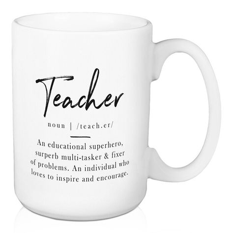 Trinx Teacher Definition Mug | Wayfair.ca Mugs For Teachers, Teacher Definition, Teacher Coffee Mug, Teacher Mug, Micro Onde, Cups And Mugs, Mug Designs, Gratitude, Cocoa