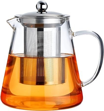 Amazon.com | PARACITY Glass Teapot Stovetop 18.6 OZ, Borosilicate Clear Tea Kettle with Removable 18/8 Stainless Steel Infuser, Teapot Blooming and Loose Leaf Tea Maker Tea Brewer for Camping, Travel (550ML): Teapots Glass Tea Pot, Glass Tea Kettle, Tea Brewer, Coffee Server, Tea Maker, Glass Teapot, Fruit Tea, Water Pitchers, Tee Set