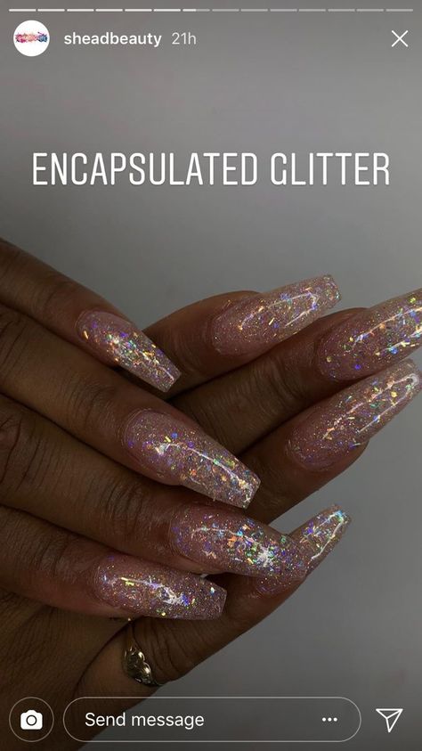 Acrylic Nails Natural, Silver Glitter Nails, Get Nails, Acrylic Nail Art, Acrylic Nails Coffin, Prom Nails, My Nails, Dope Nails, Gorgeous Nails