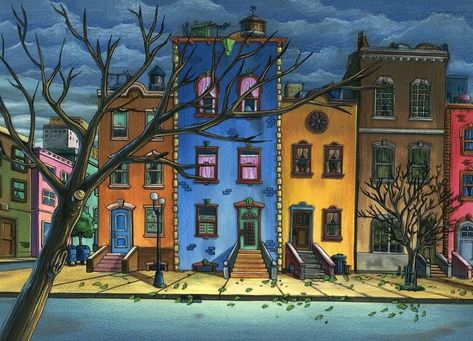 Nathan Allebach on Twitter: "The walkable community of Hey Arnold https://t.co/jhTgjXlHGf" / Twitter Hey Arnold Background Art, 90s Cartoon Background, Hey Arnold Aesthetic, Arnold Wallpaper, Walkable Community, Cartoon City, Cartoon House, Hey Arnold, City Cartoon