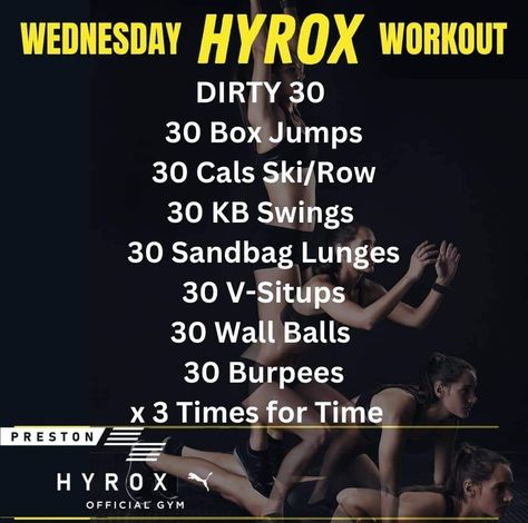 Crossfit Chipper Wod, Daily Wod Crossfit, Upper Body Crossfit Wod, Crossfit Training Program, Crossfit Workouts Wod Strength, Hyrox Training Plan Beginner, Hydrox Workouts, Hyrox Training Workout, Hyrox Training Plan