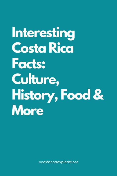 Costa Rica is a small country geographically; however, there are many interesting facts about this country. It is a very rich country in culture, history, food, and much more. This makes it unique. Even though Costa Ric... Costa Rica Facts, Costa Ric, Visit Costa Rica, Rich Country, Geothermal Energy, Puntarenas, Student Guide, National Symbols, Student Travel