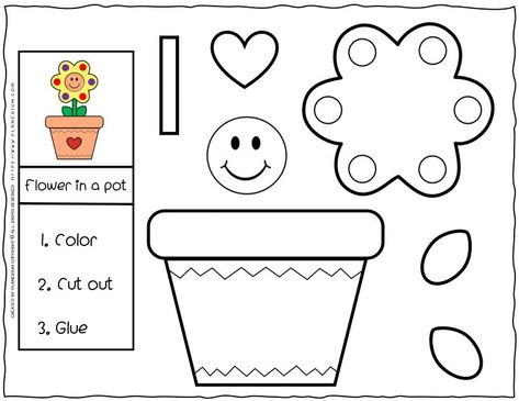 Worksheets - Free Printables for Teachers | Planerium Spring Crafts For Kids Printable, Flower Worksheets Preschool, Flower Activities Preschool Free Printable, Spring Printables Free Preschool, Spring Templates Free Printable, Spring Preschool Activities Printable, Gardening Worksheets For Preschoolers, Spring Theme Preschool Activities Free Printables, Spring Coloring Sheets Free Printables