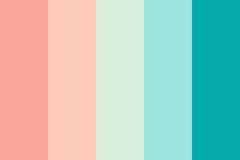 Turquoise And Pink Palette, Coral And Aqua Color Palette, Pink Peach Teal Color Palette, Color Palette Corals, Coral Aqua Color Palette, Pink And Aqua Color Palette, Aqua And Coral Bathroom, Aqua Pallete Color, Coral Pink Colour Palette